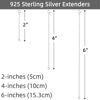 Picture of 925 Sterling Silver Necklace Extender Sterling Silver Necklace Chain Extenders for Necklaces 2", 4", 6" Inches