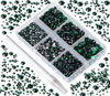 Picture of Bymitel 5000 Pieces 6 Mixed Sizes Glue Fix on Glass Rhinestones Round Crystal Gems Flatback for DIY Jewelry Making with one Picking Pen(6-Sizes 5000PCS, Emerald)