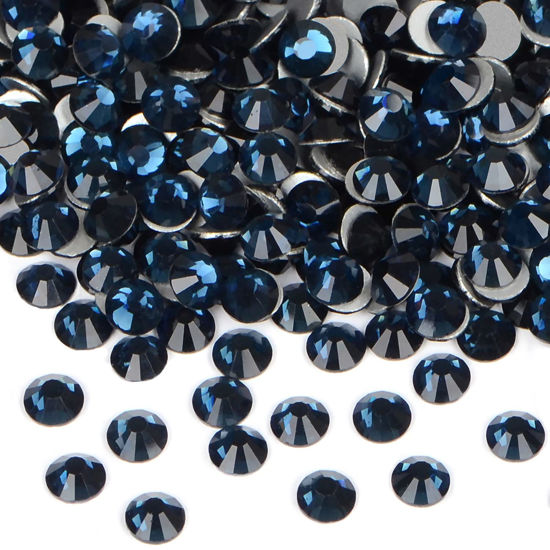 Picture of 2880PCS Art Nail Rhinestones non Hotfix Glue Fix Round Crystals Glass Flatback for DIY Jewelry Making with one Picking Pen (ss6 2880pcs, Montana)