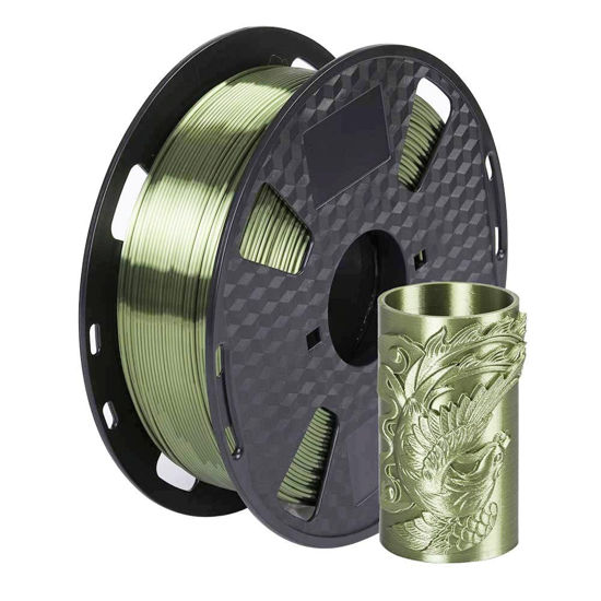 Picture of Silk Green Bronze PLA 3D Printer Filament 1.75 mm 1KG 2.2LBS Spool 3D Printing Material CC3D Shine Silky Shiny Metallic Metal Gold Silver Copper Bronze PLA Filament Silk Bronze Color