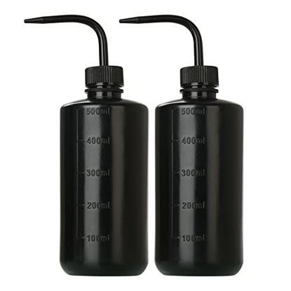 Picture of HOOMBOOM 2Pcs Tattoo Wash Bottle 500ml | 16oz Water Squirt Bottle Succulent Watering, Safety Rinse Bottle Watering Tools for Medical Succulent Cleaning Washing Bottle Black