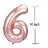 Picture of 60 Number Balloons Rose Gold Big Giant Jumbo Number 60 Foil Mylar Balloons for 60th Birthday Party Supplies 60 Anniversary Events Decorations