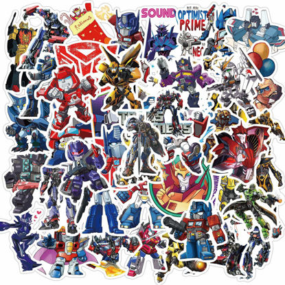 Picture of Transformers Cool Stickers for Laptop 50pcs, Waterproof Vinyl Decals for Kids Teens Cars Water Bottles Motorcycle Bicycle Helmet Skateboard Luggage Box