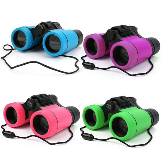 Picture of Kids Binoculars Shock Proof Toy Binoculars Set for Age 3-12 Years Old Boys Girls Bird Watching Educational Learning Hunting Hiking Birthday Presents