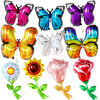 Picture of Big, Butterfly Balloon and Flower Balloon - Pack of 10 Butterfly Birthday Decorations | Butterfly Balloons and Flower Balloons for Flower Party Decorations | Butterfly Baby Shower Decorations for Girl