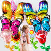 Picture of Big, Butterfly Balloon and Flower Balloon - Pack of 10 Butterfly Birthday Decorations | Butterfly Balloons and Flower Balloons for Flower Party Decorations | Butterfly Baby Shower Decorations for Girl