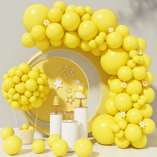 Ponamfo Yellow Party Latex Balloons - 100Pcs 18+12+10+5 Ballons Balloon  Arch Kit as Birthday Party Balloons Gender Reveal Balloons Baby Shower