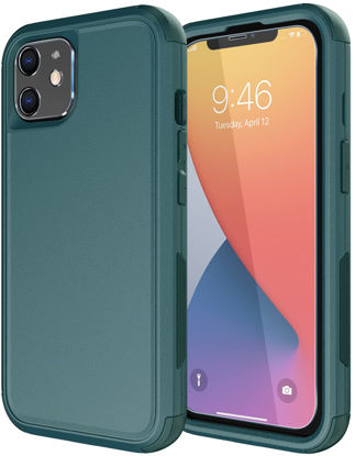 Picture of Diverbox for iPhone 11 Case [Shockproof] [Dropproof] [Tempered Glass Screen Protector + Camera Lens Protector],Heavy Duty Protection Phone Case Cover for Apple iPhone 11 (Dark Green)