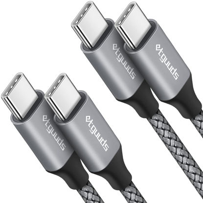 Picture of etguuds USB C to USB C Cable [6.6ft, 2-Pack], 60W/3A Fast Charging Type C to Type C Charger Cable for Samsung Galaxy S23 S22 S21 S20 Ultra 5G, Z Fold 4/Flip 3 4, Note 20, Pixel 7 6 Pro & USB C Laptop