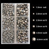 Picture of 4000Pcs Mixed Size Hot Fix Round Crystals Gems Glass Stones Hotfix Flat Back Rhinestones (Silver Flare)