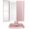 Picture of Makeup Mirror Vanity Mirror with Lights - 3 Color Lighting Modes 72 LED Trifold Mirror, Touch Control Design, 2x/3x Magnification, Portable High Definition Cosmetic Lighted Up Mirror