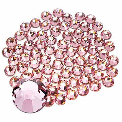 Picture of Jollin Glue Fix Crystal Flatback Rhinestones Glass Diamantes Gems for Nail Art Crafts Decorations Clothes Shoes(ss10 2880pcs, Pink)