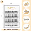 Picture of QUEWEL Cluster Lashes 240Pcs Individual Lashes 20D 0.07C Curl 11mm Knot-Free Lash Extensions Clusters Lashes Soft&Natural False Eyelashes Individual DIY Eyelash Extension at Home(20D 0.07C 11)