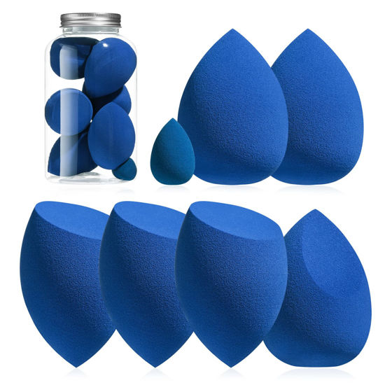 Picture of Makeup Sponge Set BS-MALL 6 Pcs blender sponge for Liquid, Cream, and Powder, Multi-colored Makeup Sponges (G-Darkblue)