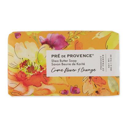 Picture of Pre de Provence Wrapped Artisanal Soap Bar, Organic Shea Butter Enriched, Natural French Skincare, Quad Milled for a Rich Smooth Lather, Crane Flower & Orange, 150 Gram