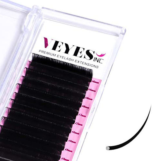 Picture of VEYES INC Eyelash Extension Supplies Classic Volume Lash Extensions Mixed Tray 0.03 CC Curl 20-25mm, Premium Mink Silk Individual Lashes Soft Matte Black Salon Use.