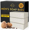 Picture of O Naturals 7.76 oz (3PC) Exfoliating Soap Bar Cedarwood - Heavy Grit Mens Soap - All Natural Exfoliation Bar Soap for Men - Apricot Kernels Bar Soap - Face Soap Bar - Moisturizing Mens Face Bar Soap