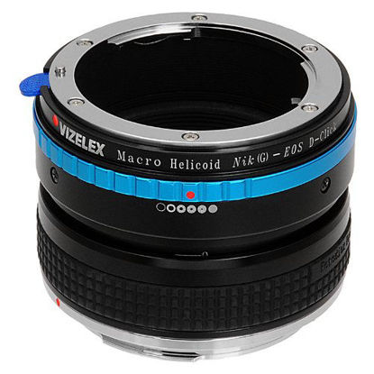 Picture of Vizelex Macro Focusing Helicoid for Nikon G and DX Lenses to Canon EOS DSLR Camera Body - Variable Magnification Helicoil with Built-in, De-Clicked Aperture Dial for Nikon G and DX Type Lens