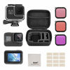 Picture of Deyard Accessories Kit Compatible with GoPro Hero 8 Black with Shockproof Small Case + Waterproof Case + Tempered Glass Screen Protector + Lens Filters + Anti-Fog Inserts Bundle