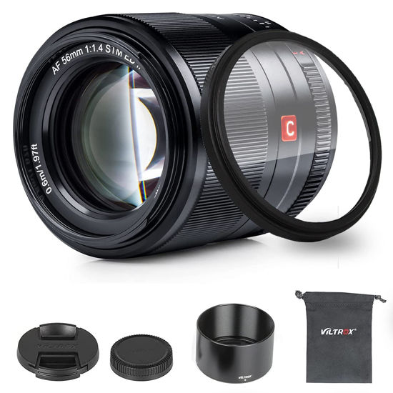 Picture of VILTROX 56mm F1.4 f/1.4 EF-M Mount Large Aperture Autofocus Portrait APS-C Prime Lens for Canon EOS M Cameras M10 M100 M2 M3 M5 M50 M50II M6 M6II- Black