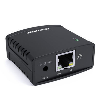 Picture of USB 2.0 Network Print Server, LAN Print Share Server for USB Printers, LPR Print Protocol 10/100Mbps Computer Print Server Adapter for Windows 7/8/8.1/XP/10/11/Vista, MacOS 10.7 or Above