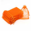 Picture of Dealglad 50Pcs Orange Organza Bags 4x6 inches, Drawstring Wedding Favors Gift Bags Mesh Jewelry Pouches Halloween Candy Bags