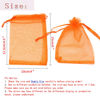 Picture of Dealglad 50Pcs Orange Organza Bags 4x6 inches, Drawstring Wedding Favors Gift Bags Mesh Jewelry Pouches Halloween Candy Bags