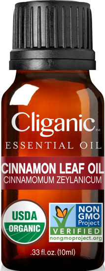 Picture of Cliganic Organic Cinnamon Leaf Essential Oil, 100% Pure Natural for Aromatherapy | Non-GMO Verified