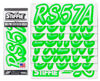 Picture of Stiffie Whipline White/Electric Green 3" Alpha-Numeric Registration Identification Numbers Stickers Decals for Boats & Personal Watercraft