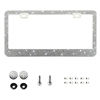 Picture of Bling License Plate Frame for Women,1pc Sparkle Crystal Bedazzled Rhinestone License Plate Frames with 1400pcs Rhinestones, Handcrafted Crystal Premium Stainless Steel Frame with Screw Caps（White）