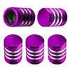 Picture of Tire Valve Stem Cap Cover - (5 Pack) Tire Air Caps Metal with Plastic Liner Corrosion Resistant Leak-Proof for Car Truck Motorcycle SUV and Bike Purple