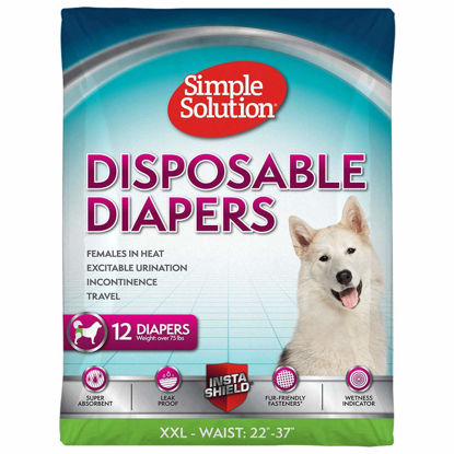 Picture of Simple Solution True Fit Disposable Dog Diapers for Female Dogs | Super Absorbent with Wetness Indicator | XXL | 12 Count