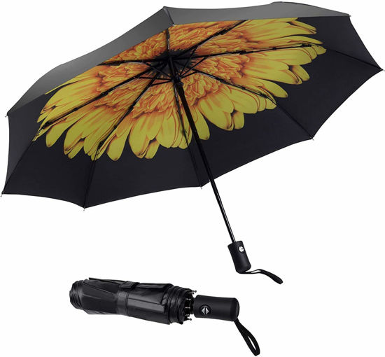 Picture of SY COMPACT Windproof Umbrella Automatic Umbrellas Collapsible Compact Umbrella-Yellow