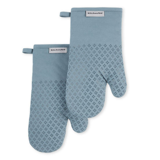 Picture of KitchenAid Asteroid Oven Mitt 2-Pack Set, Fog Blue, 7"x12.5"