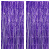 Picture of KatchOn, Dark Purple Foil Fringe Curtain - XtraLarge 6.4x8 Feet, Pack of 2 | Purple Party Decorations | Dark Purple Fringe Curtain for Mermaid Birthday Decorations | Purple Streamers Party Decorations