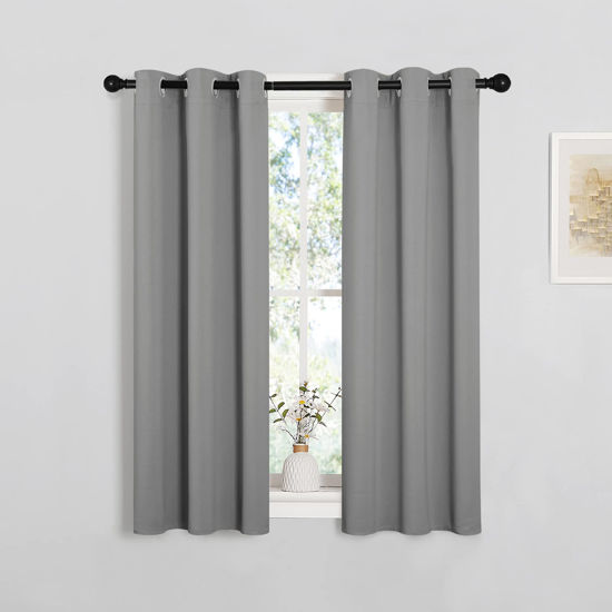 GetUSCart- NICETOWN Silver Grey Blackout Curtain Panels for