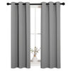 Picture of NICETOWN Silver Grey Blackout Curtain Panels for Bedroom, 2 Panels, W29 x L40 inches, Thermal Insulated Grommet Top Blackout Draperies and Drapes for Kitchen Small Window