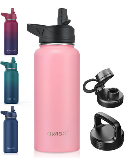 GetUSCart CIVAGO 32 oz Insulated Water Bottle With Straw