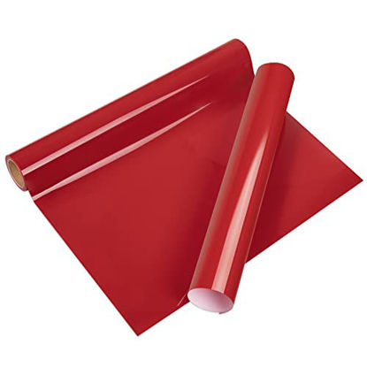 Picture of VINYL FROG Heat Transfer Vinyl Roll HTV Vinyl - 12" x 5ft Red Iron on Vinyl for T-Shirts, Heat Press Vinyl for DIY Craft Designs (Red)