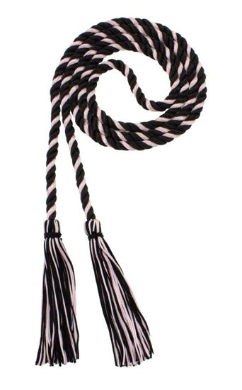 Picture of Graduation Honor Cord - Black/Ltpink - Every School Color Available - Made in USA - by Tassel Depot