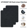 Picture of HTVRONT Iron on Patches for Clothing Repair - 20 Pack Black Linen Repair Patches, Durable & Premium 3.7" by 4.9" Linen Fabric Patches, Suitable for Linen Sofa Repair and Linen Pants & Clothes Repair