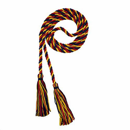 Picture of Graduation Honor Cord - Navy/RED/Gold - Every School Color Available - Made in USA - by Tassel Depot