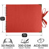 Picture of Bstorify Square Scrapbook Photo Albums 50 Pages (11 x 8.5 Inch) Red Thick Paper, Hardcover, Ribbon Closure - Ideal for Your Scrapbooking Albums, Art & Craft Projects (Red, 11 x 8.5 Inch)