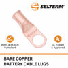 Picture of SELTERM 25pcs 4 AWG 3/8" Stud Battery Lugs, Ring Terminals, Heavy Duty Copper Wire Lugs, Battery Cable Ends, 4 Guage Ring Terminal Connectors, UL Bare Copper Eyelets Electrical Battery Cable Lugs