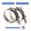 Picture of Roadformer 2.5" T-Bolt Hose Clamp - Working Range 70mm - 78mm for 2.5" Hose ID, Stainless Steel Bolt, Stainless Steel Band Floating Bridge and Nylon Insert Locknut (70mm - 78mm, 2 pack)