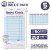Picture of Stock Your Home Blue Guest Check Books for Servers (5 Pack) Server Note Pads, Waiter Checkbook, Food Receipt Book, Restaurant Order Pad, Paper Checks, Waitress Accessories, 250 Total Tickets