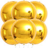 Picture of KatchOn, Large Gold Foil Balloon - 22 Inch, Pack of 6 | Big Gold Balloons, Black and Gold Party Decorations | Gold 4D Balloons, Gold Birthday Decorations | Gold Mylar Balloons for Wedding Anniversary