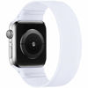 Picture of ENJINER Stretchy Nylon Solo Loop Bands Compatible with Apple Watch 38mm 40mm 41mm 42mm 44mm 45mm 49mm Ultra iWatch Series 8 7 SE 6 5 4 3 2 1 Strap, Sport Elastic Braided Women Men No Buckles Clasps Replacement Wristband, White 42/44/45/49mm M