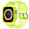 Picture of XYF Compatible for Crystal Clear Apple Watch Bands, 45mm 44mm 42mm 41mm 40mm 38mm 49mm with Bumper Case Men Women Jelly Sport Band for iWatch Ultra Series 8 7 SE/6 5 4 3 2 1 (Yellow, Ultra 49mm)