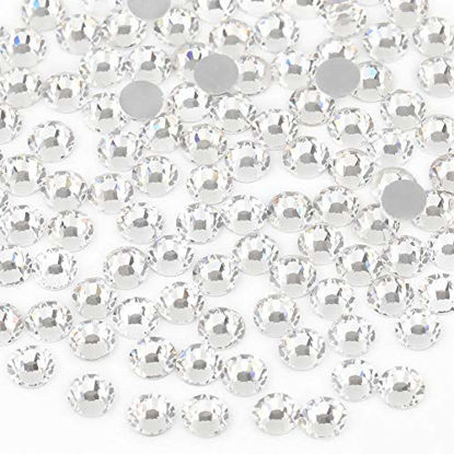 Picture of Beadsland 1440pcs Flat Back Crystal Rhinestones Round Gems for Nail Art and Craft Glue Fix, Crystal (SS10(2.7-2.8mm))